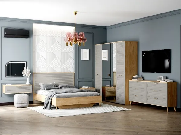 Комод 6 ящ "Гавана" спальня Светло-серый