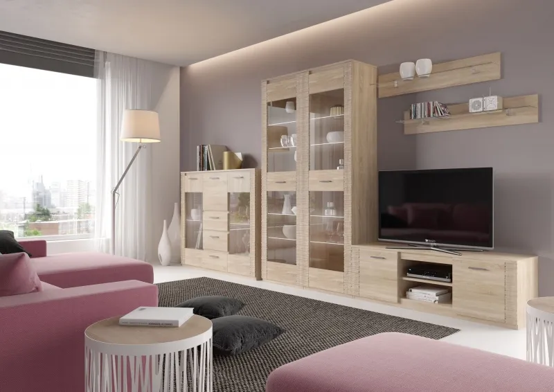 Модульная гостиная "Элана" композиция #1 Дуб сонома